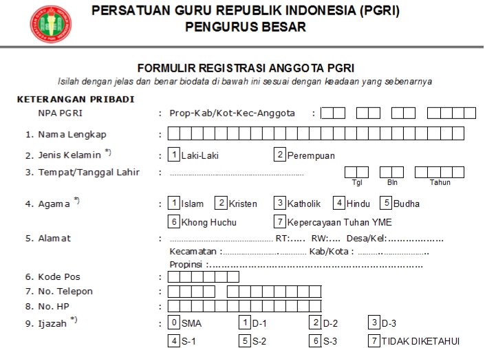 Pendaftaran PGRI Pancoran - Persatuan Guru Republik Indonesia Cabang Pancoran
